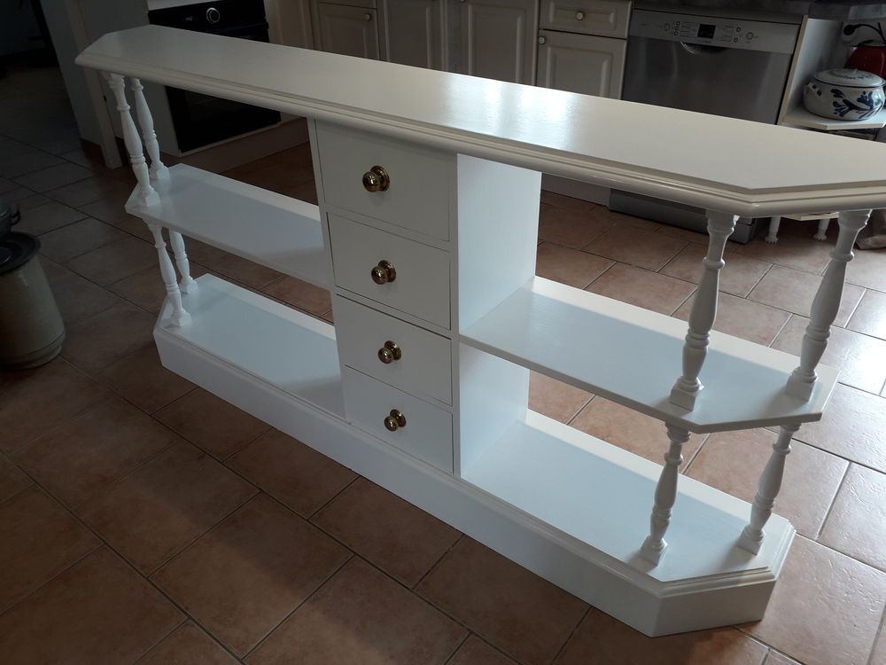 console bois laqu&eacute;e blanc Meubles