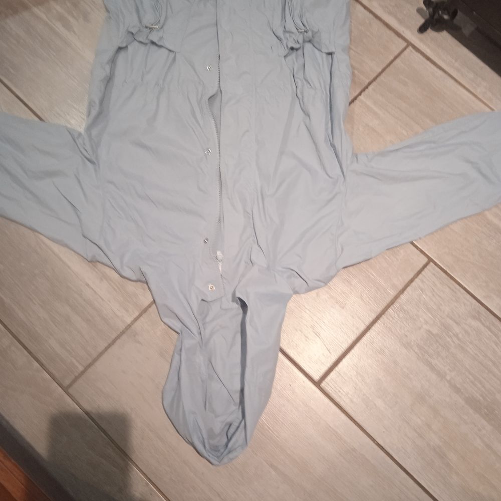Coupe vent &agrave; capuche ceinture &agrave; la taille bleu clair Taille Vêtements