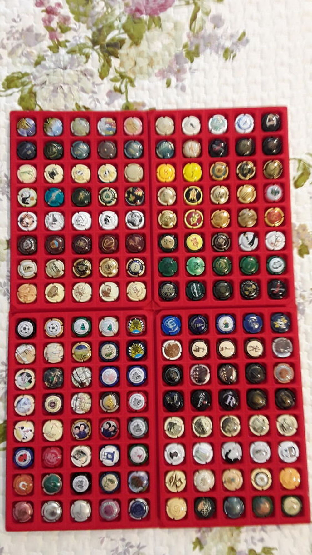 v 1041 capsules de Champagne dont 1 plaqu&eacute; or 24 carats!
