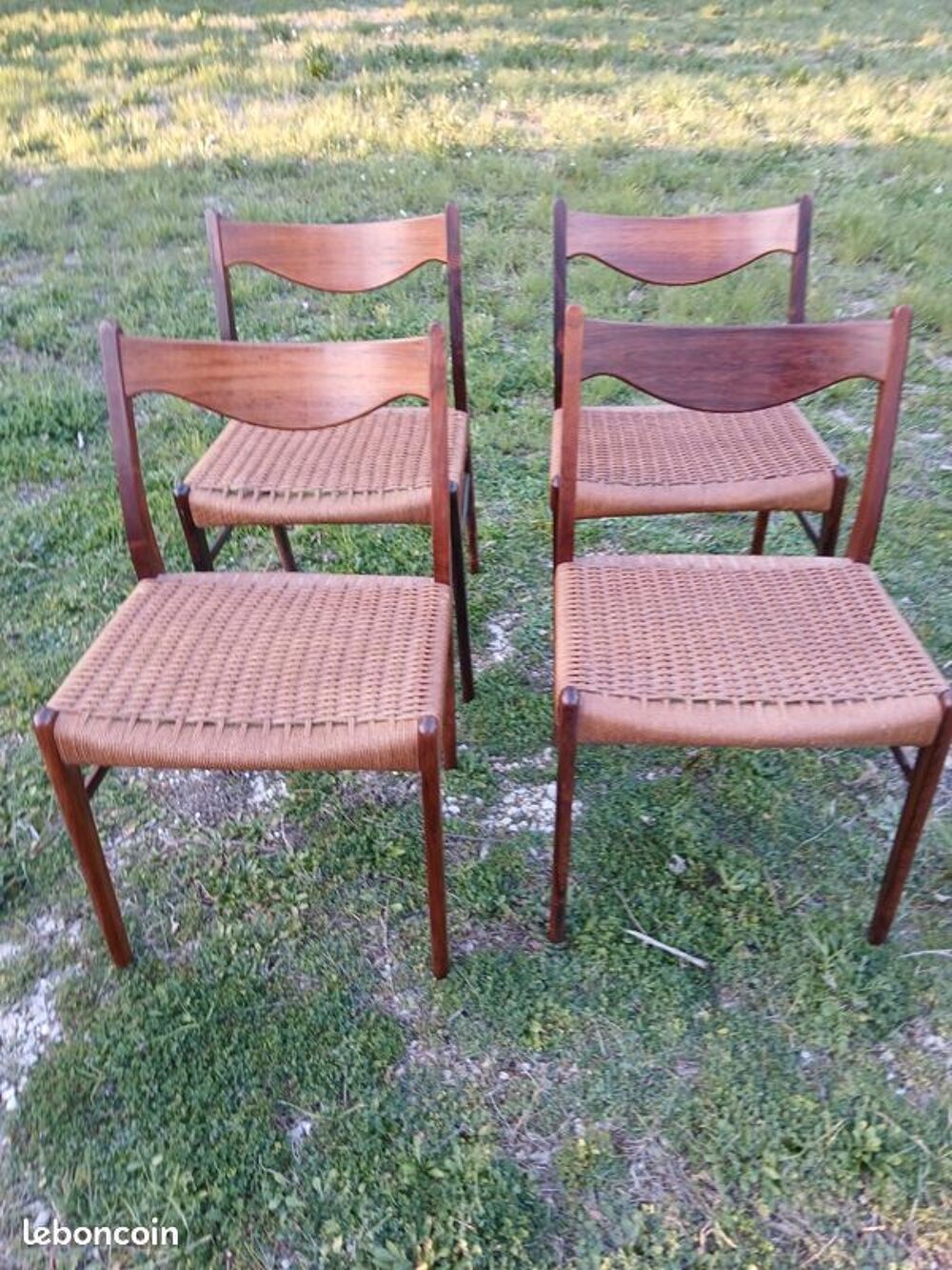 Lot de 8 chaises Vintage Scandinave Glyngore Stolefabrik Meubles