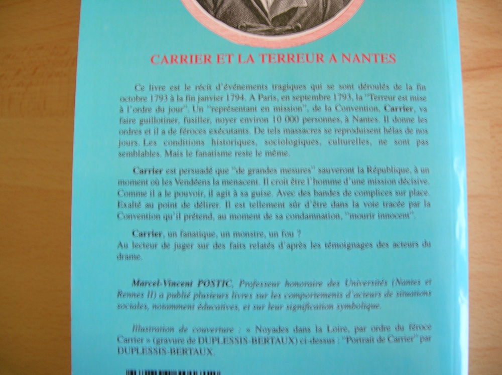 CARRIER et la TERREUR &agrave; NANTES - Marcel Vincent POSTIC Livres et BD