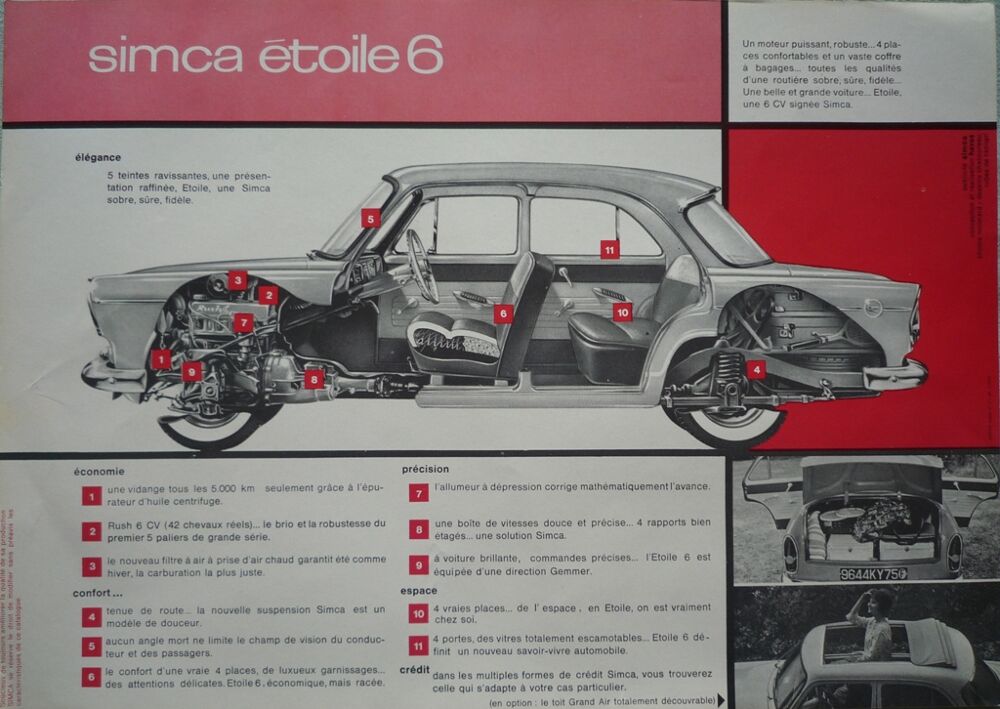 SIMCA ETOILE 6 - Documentation publicitaire 