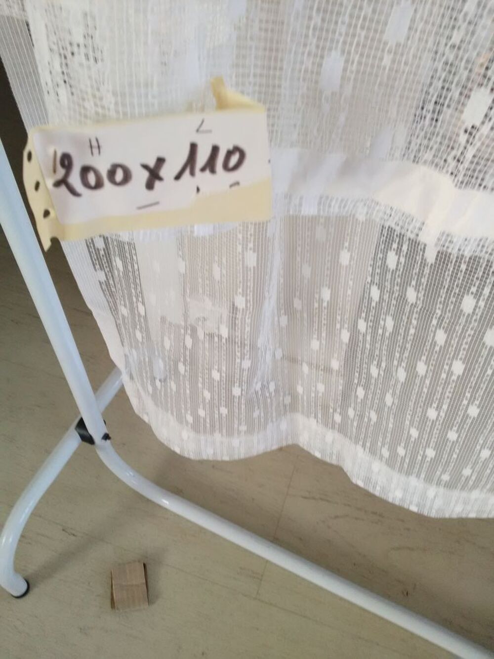 RIDEAU RUFLETTE 200H*110l blanc 20€ Décoration