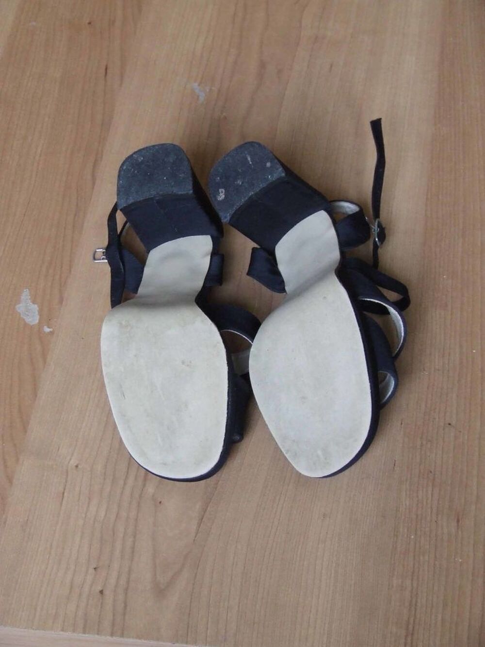 Sandales &agrave; talon, Noir, Message personnel, Pointure 38, TBE Chaussures