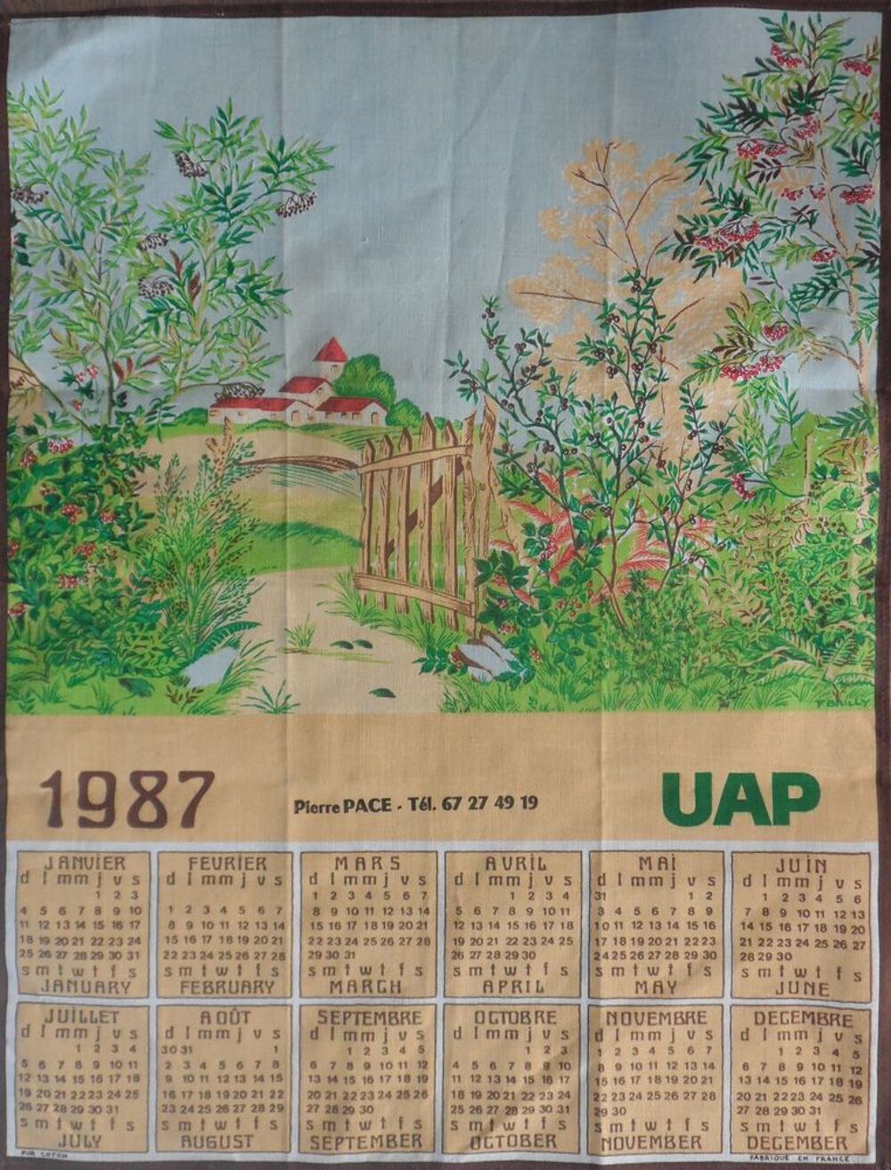 Essuie main pub. UAP de l'ann&eacute;e 1987 neuf jamais servi 