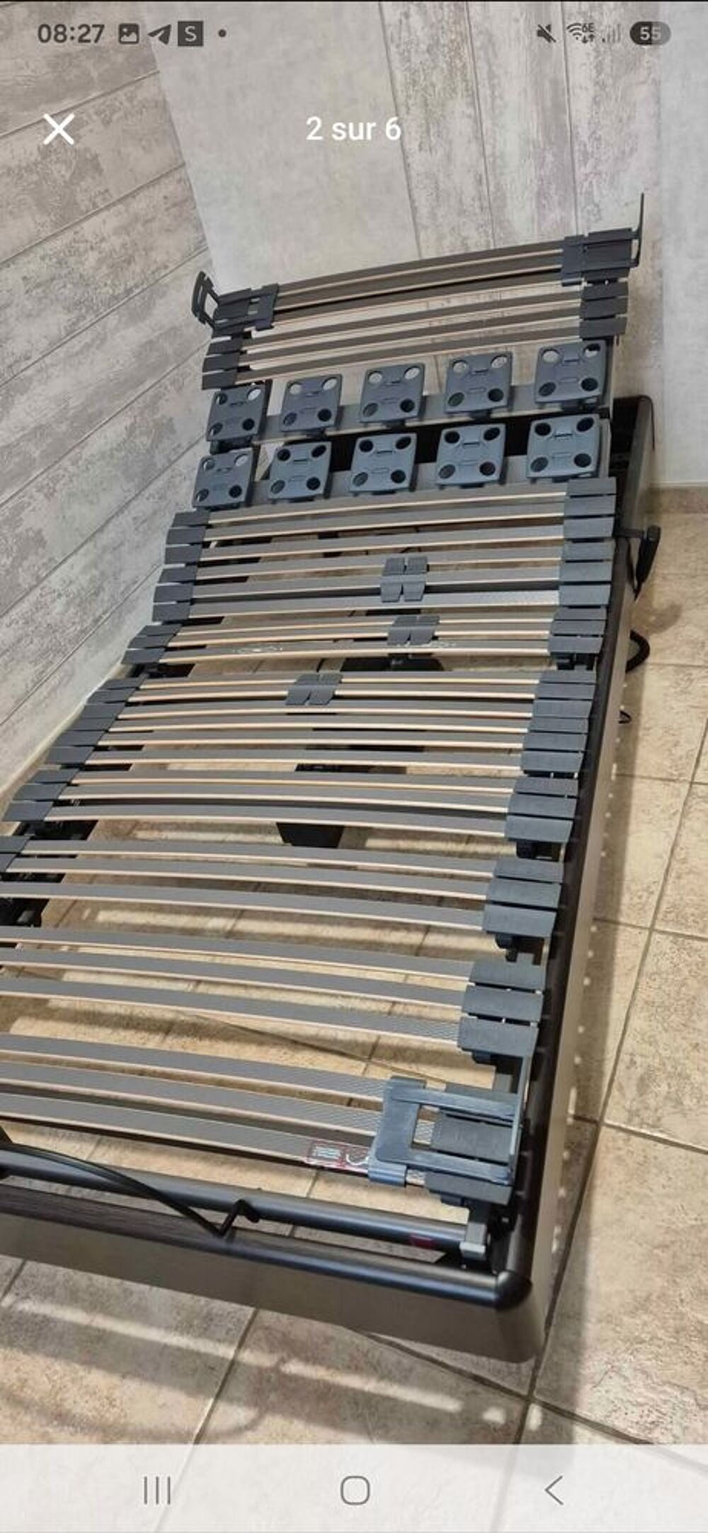 Lit &eacute;lectrique avec matelas 1 pers 90x200 Meubles