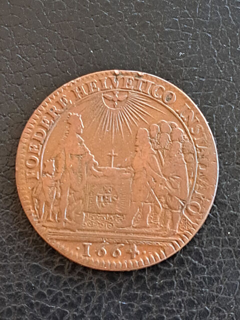 1664 Suisse Grisons jeton Louis XIV 15 Espagne (66)