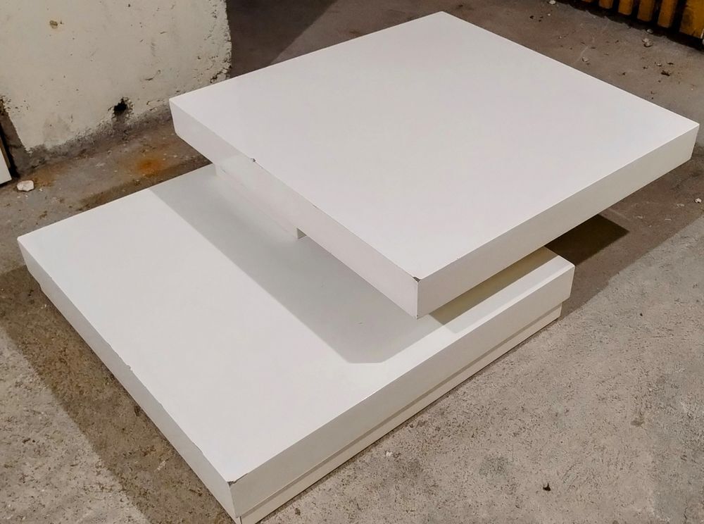 Table basse blanche avec rangements Meubles