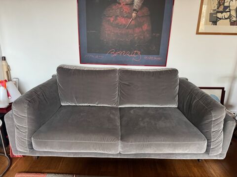 Canap deux places velours gris 500 Paris 20 (75)