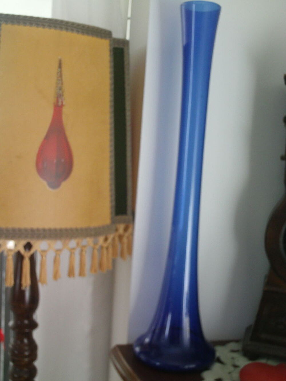 Grand vase ancien effil&eacute; bleu marine N&deg;1054 