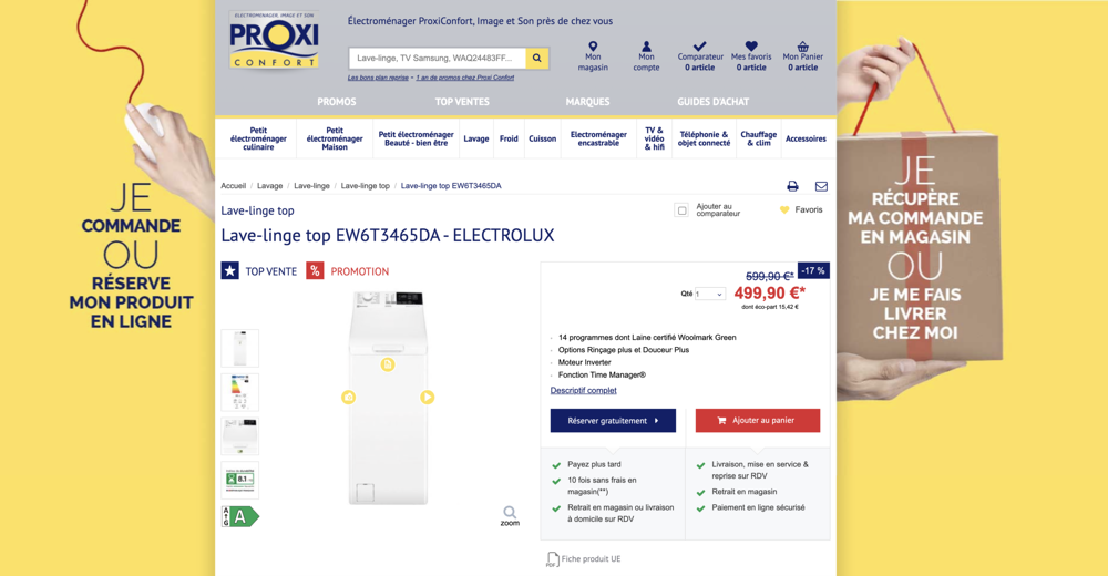 Lave-linge Electrolux PerfectCare 600 ? 6 kg ? NEUF emball&eacute;
Electroménager