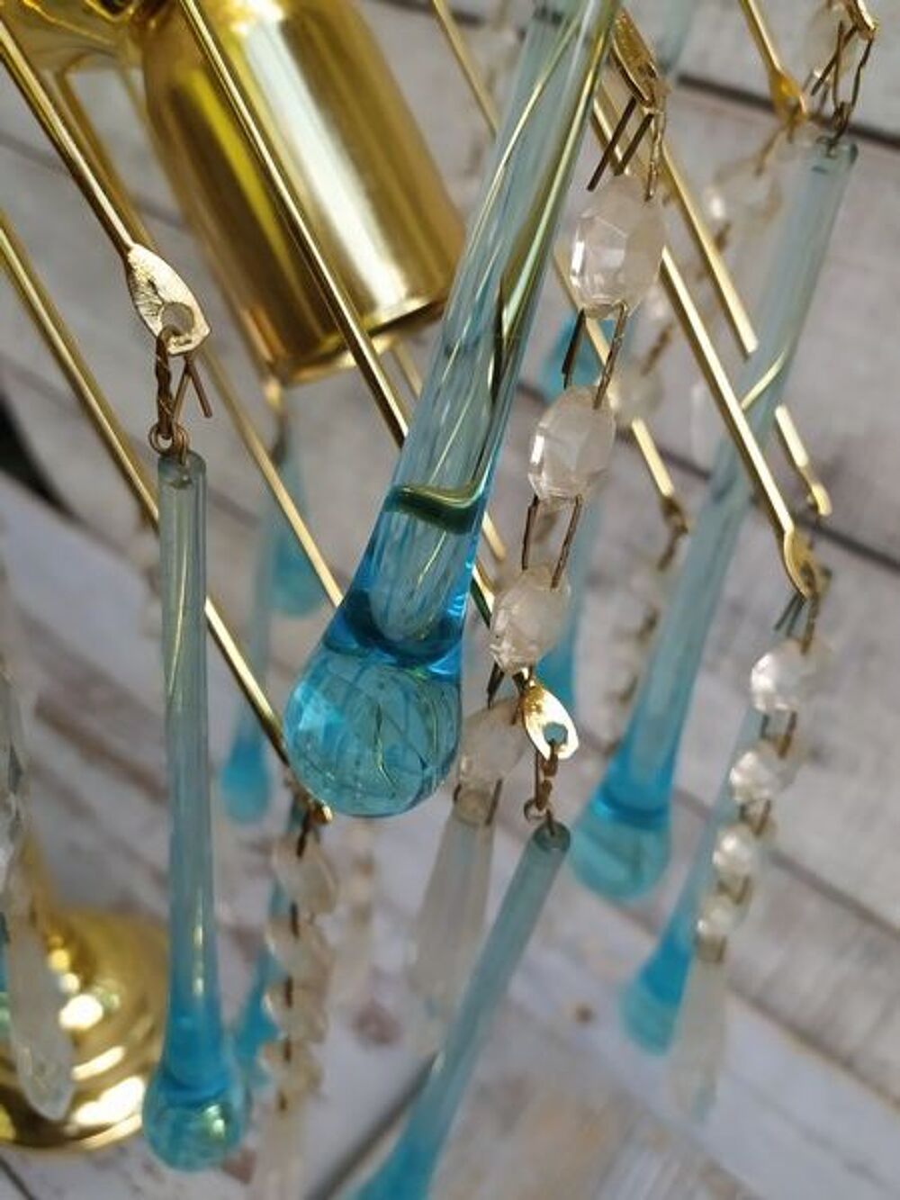 Lustre Verre de Murano Pampilles Gouttes Design Paolo Venini Décoration