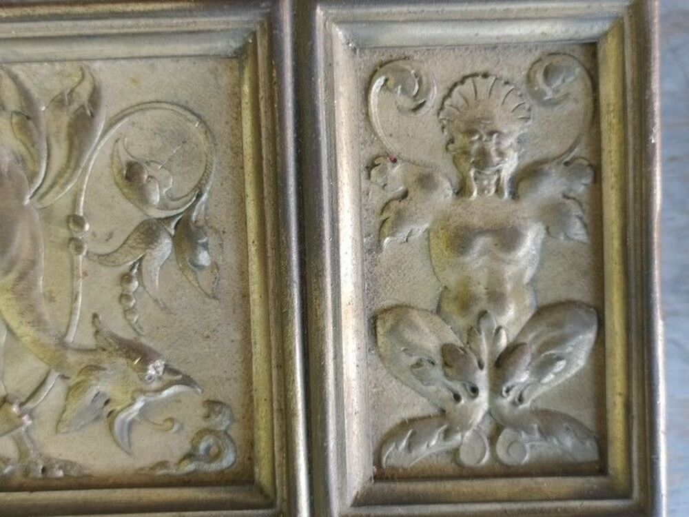 Ancienne Serrure Cr&eacute;mone Bronze Argent&eacute; Style Renaissance 