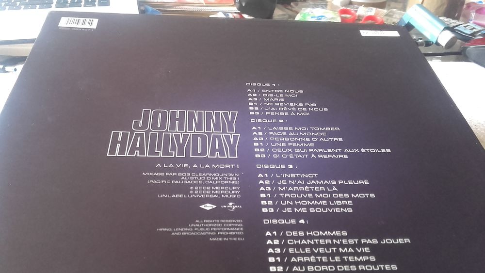 johnny Hallyday a la vie , a la mort CD et vinyles