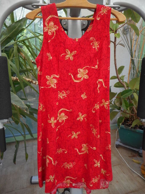 Robe d'été rouge motifs beiges 8 Nieuil-l'Espoir (86)