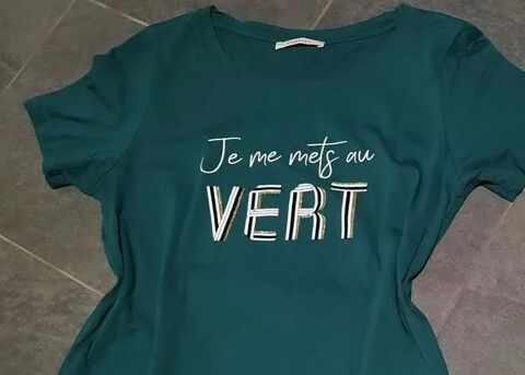 Tee shirt vert    Je me mets au vert  Cama�eu  - T 38 - 40  5 Domart-en-Ponthieu (80)