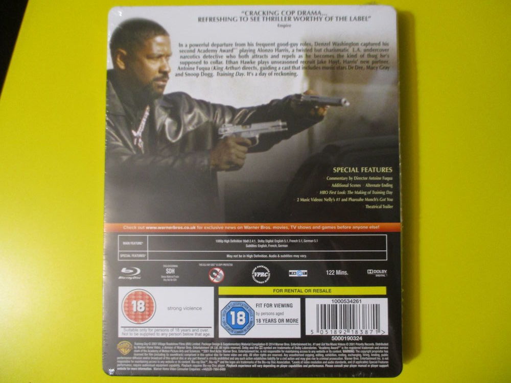 STEELBOOK TRAINING DAY DENZEL WASHINGTON NEUF DVD et blu-ray