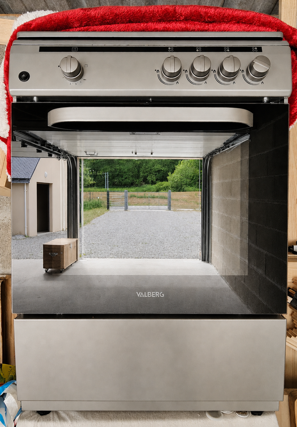 Cuisini&egrave;re gaz VALBERG GC 60 4CC S 701T Noir et Aluminium Electroménager