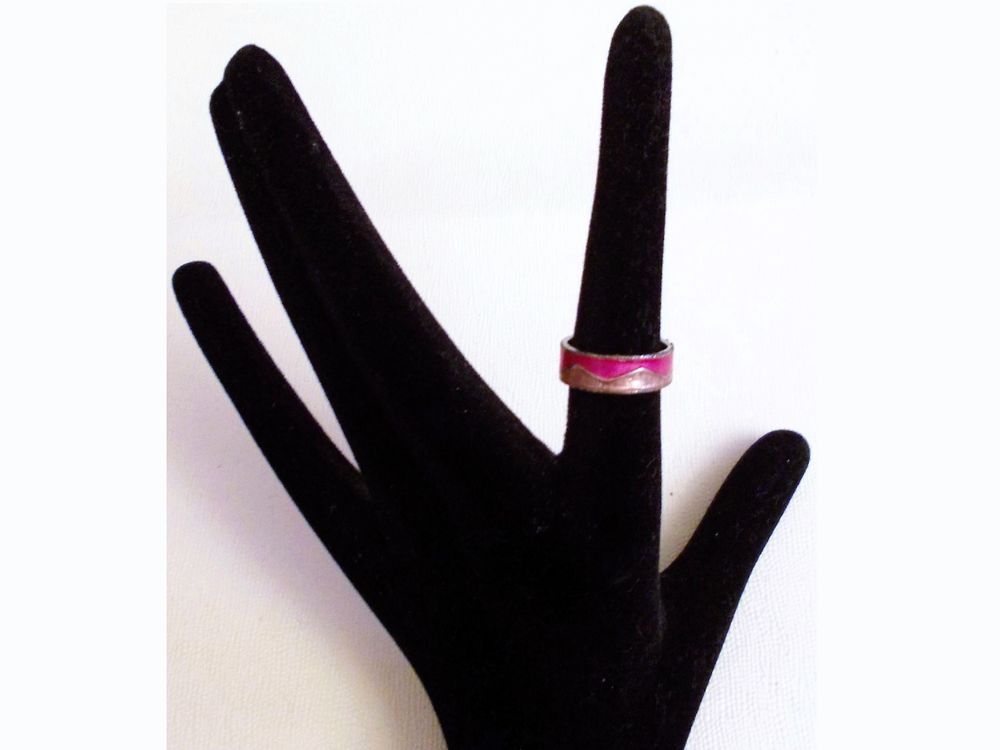 Bague Anneau Bi Couleur Rose Clair et Rose Fonc&eacute; et M&eacute;tal Bijoux et montres