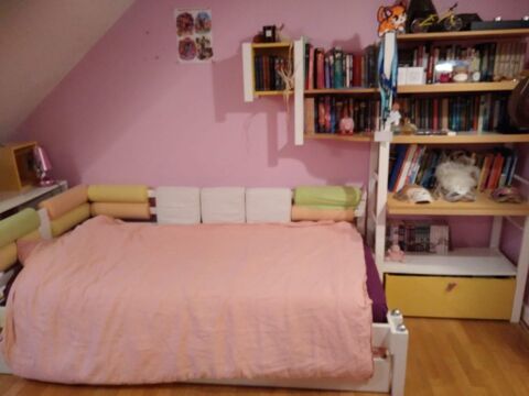 Chambre enfant Vibel avec lits gigogne et tagres 150 Fourqueux (78)
