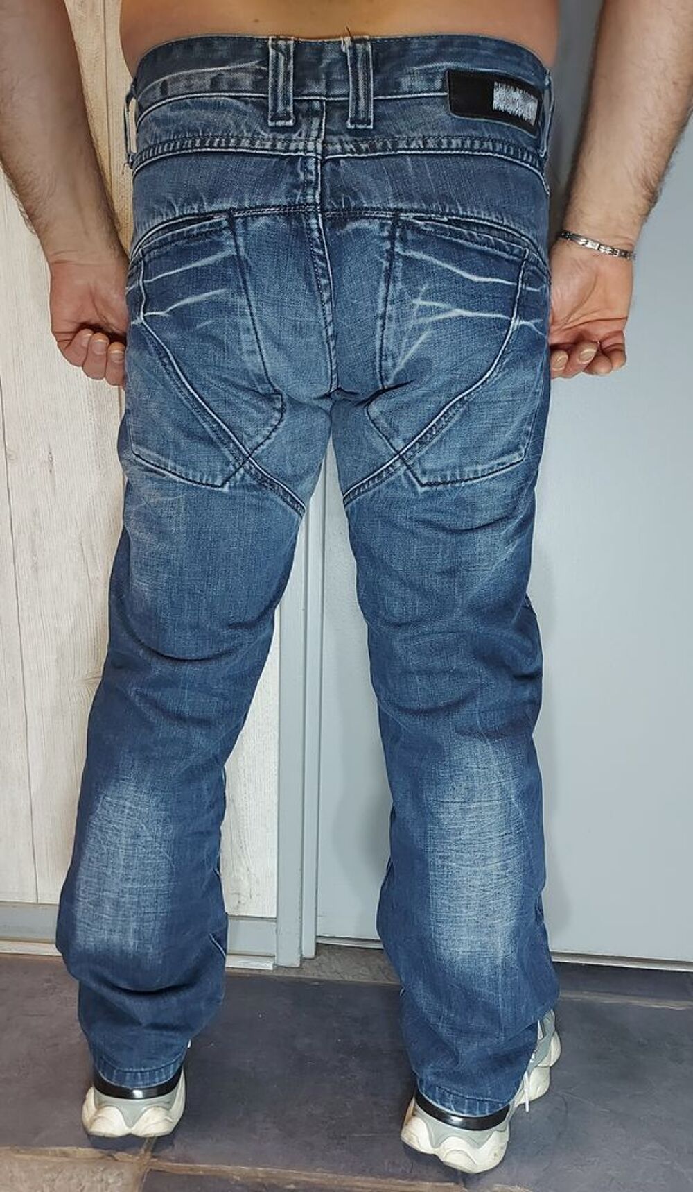 Kosmo One Jeans Homme Fantaisie Bleu Marine Taille 38 40 Vêtements