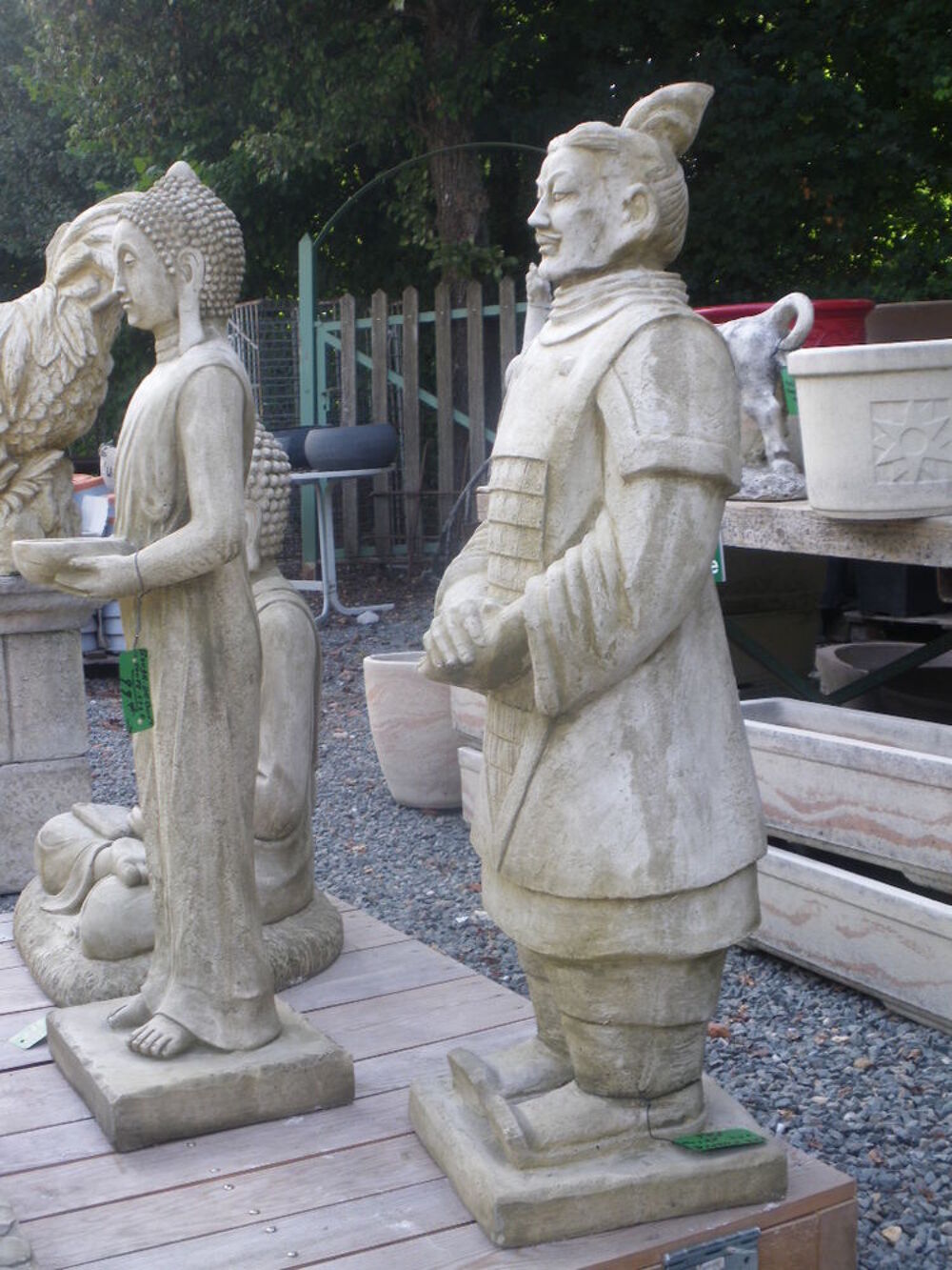 Statue, Guerrier chinois en pierre Décoration