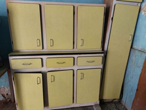 Meubles de cuisine en formica jaune 150 Ternay (41)