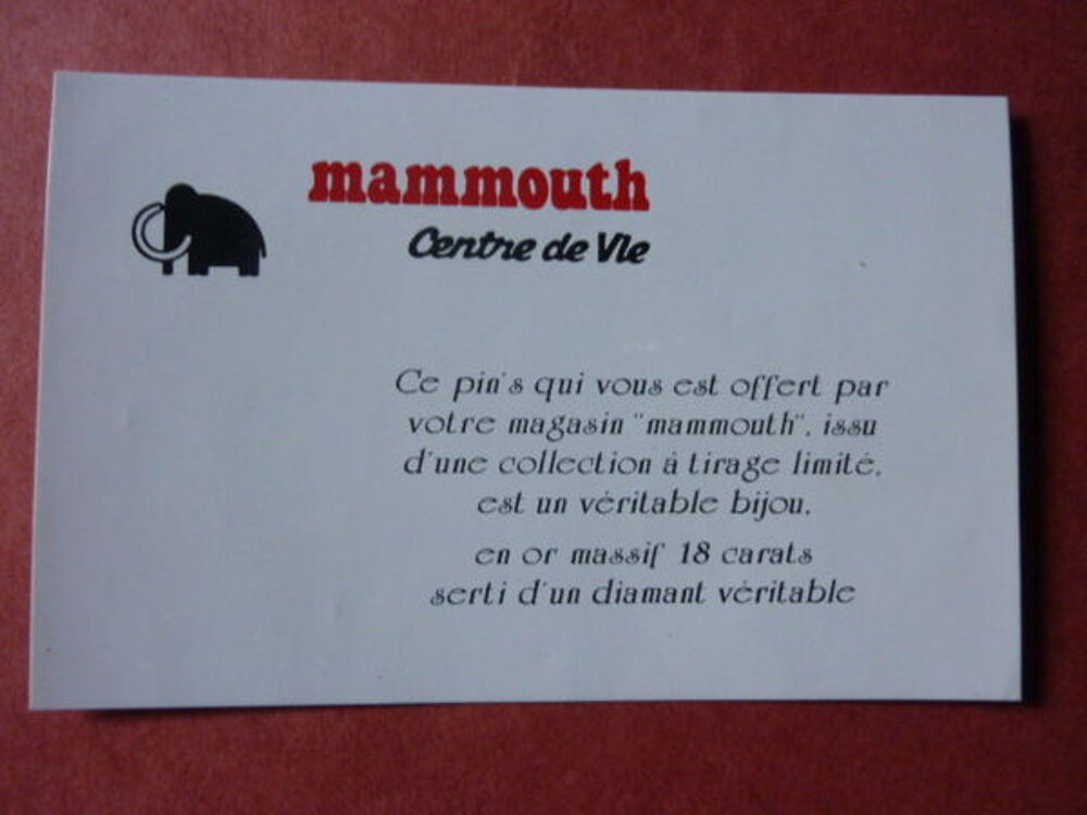 PIN'S MAMOUTH OR et DIAMANT 