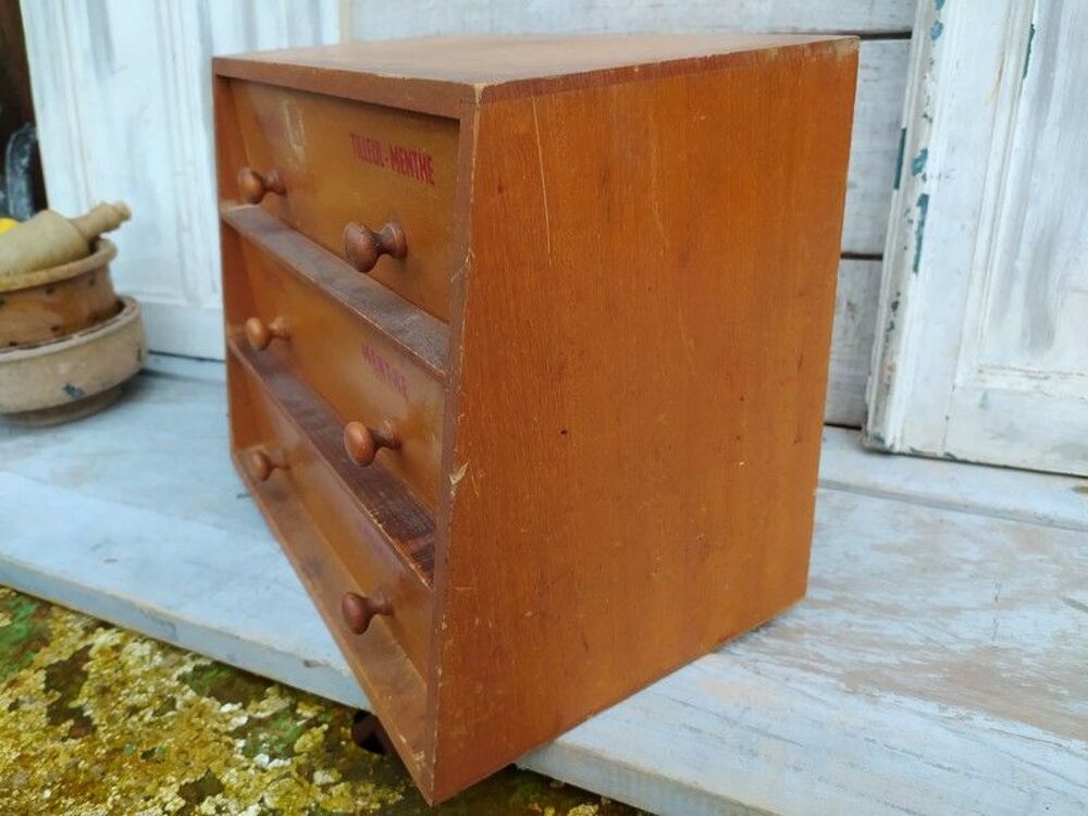 Petit Meuble de M&eacute;tier &agrave; Tiroirs Th&eacute; Tisane Vintage Meubles
