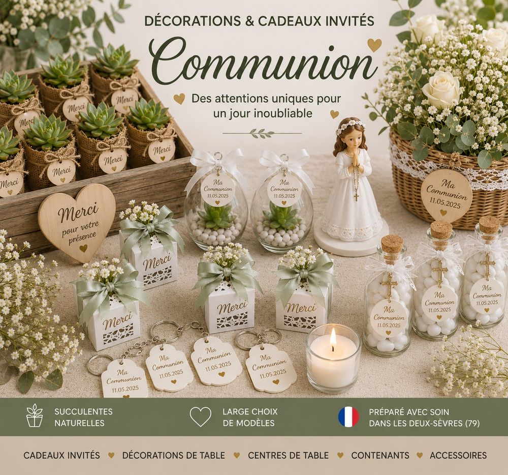 Articles bapt&ecirc;me communion cadeaux invit&eacute;s Décoration
