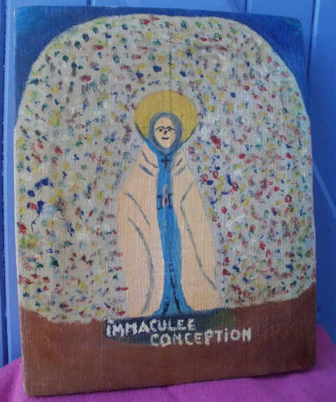 IMMACULEE CONCEPTION Huile sur toile signée R. BOU 35 Montauban (82)