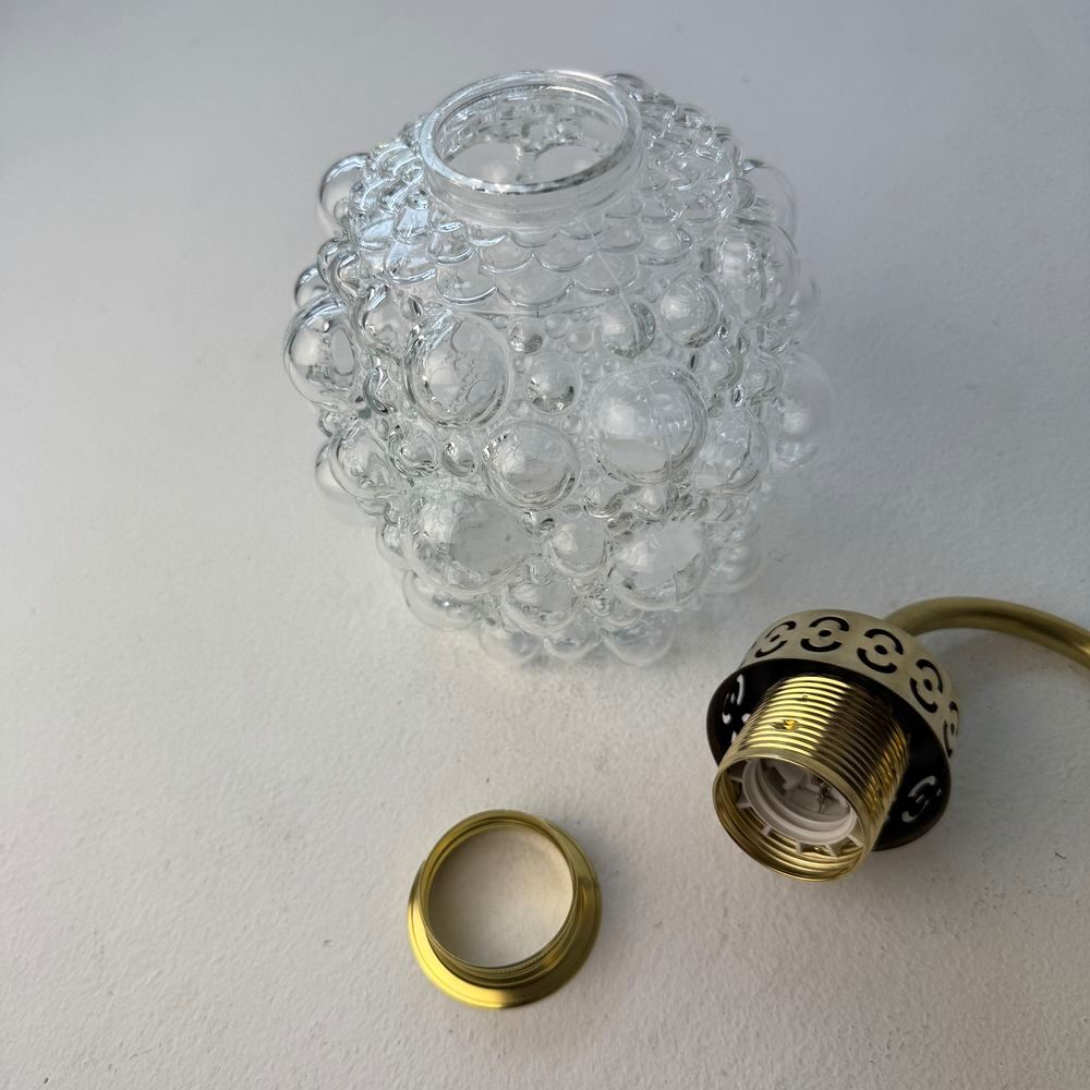 LOT 3 ANCIENNE APPLIQUES EN VERRE BULLE 
D�coration