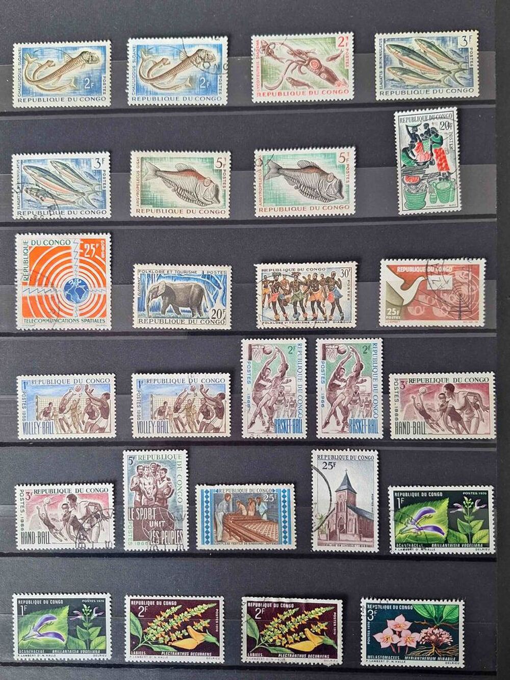 S&eacute;rie de timbres de collection du Congo 
