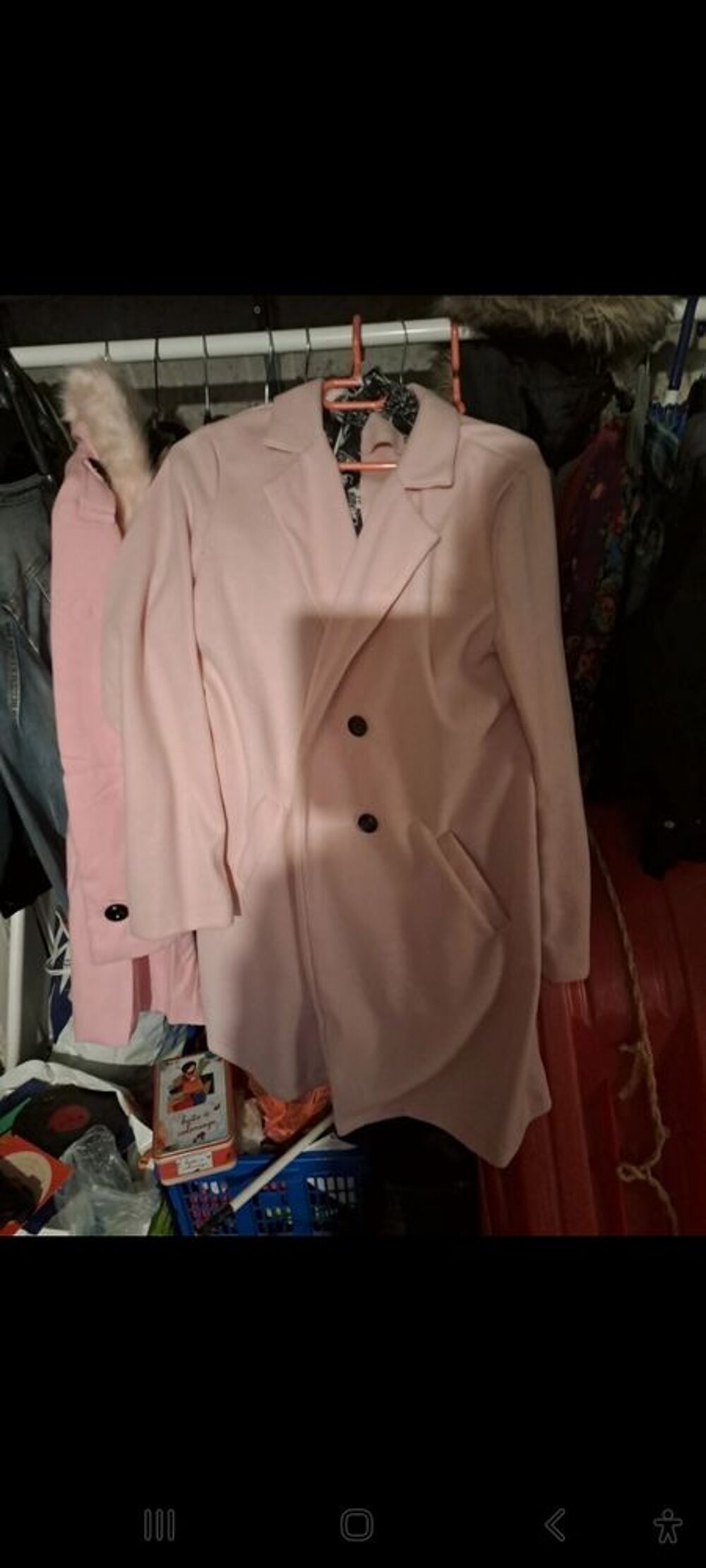manteau tranche rose p&acirc;le taille 42 Vtements