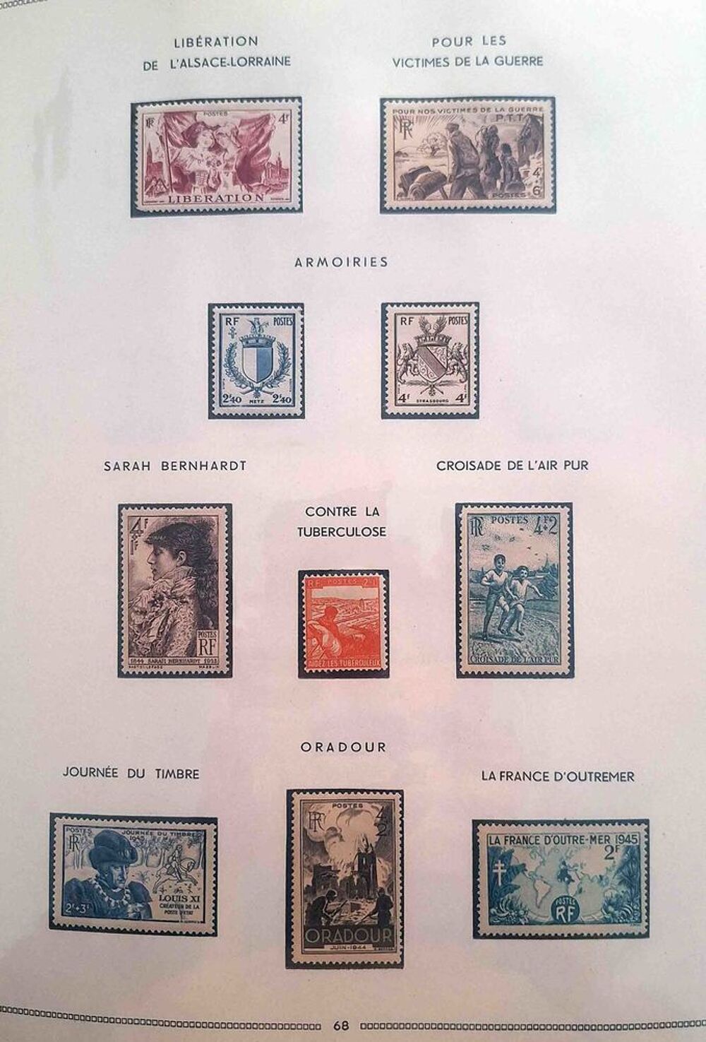 S&eacute;rie de timbres de collection de France G08 