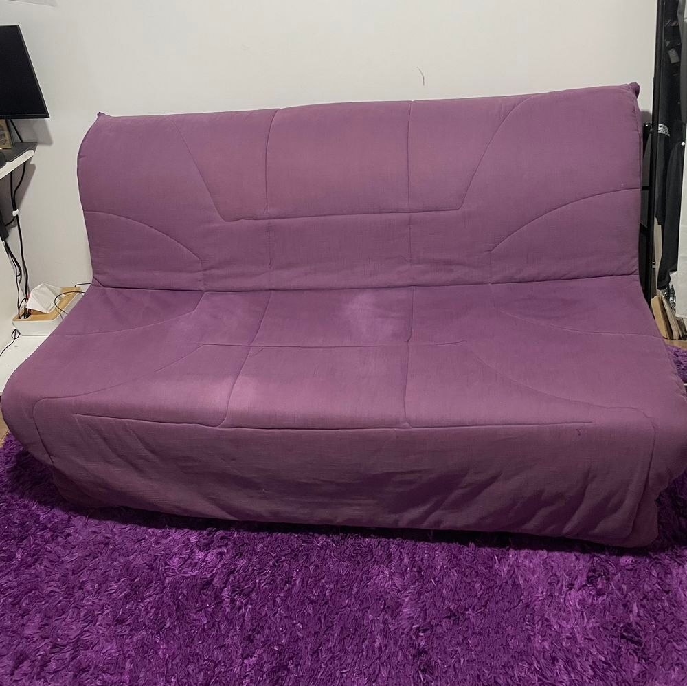 Canap&eacute; lit banquette BZ/ clic-clac violet 190x160cm Meubles