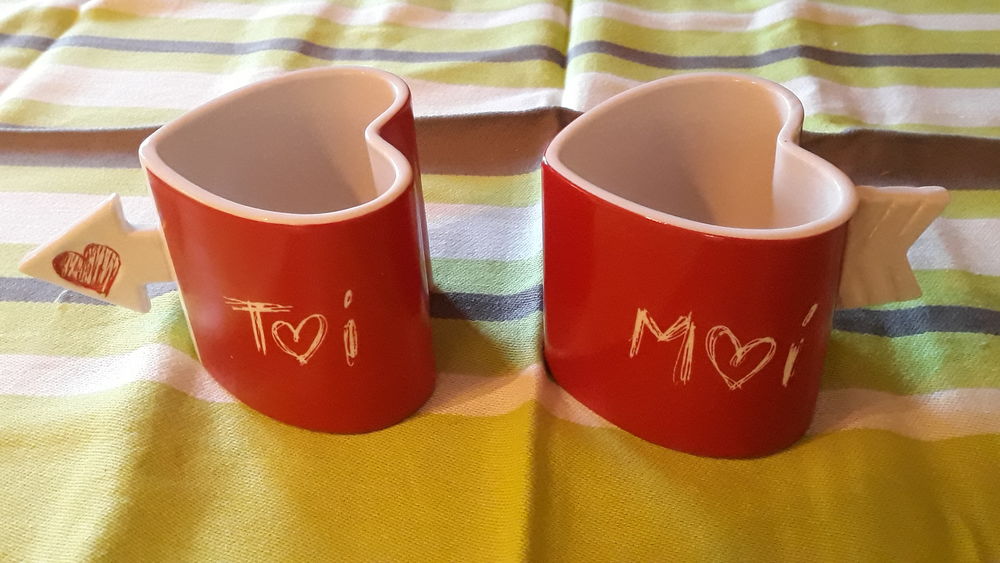 Set de 2 tasses coeur Décoration