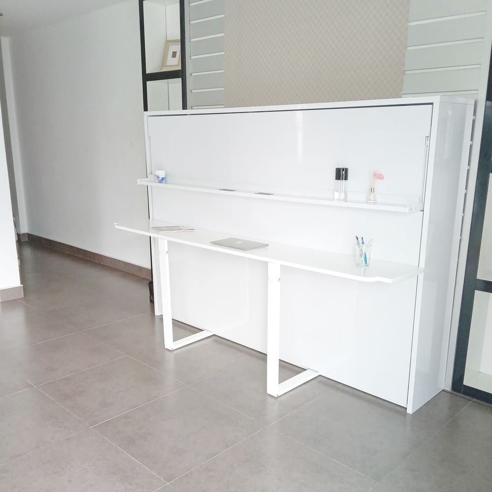 ?? LIT-BUREAU Escamotable 2 places NEUF (HORIZONTAL) Meubles