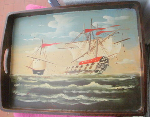 PLATEAU de service en bois, peinture voiliers, goelettes 15 Montauban (82)