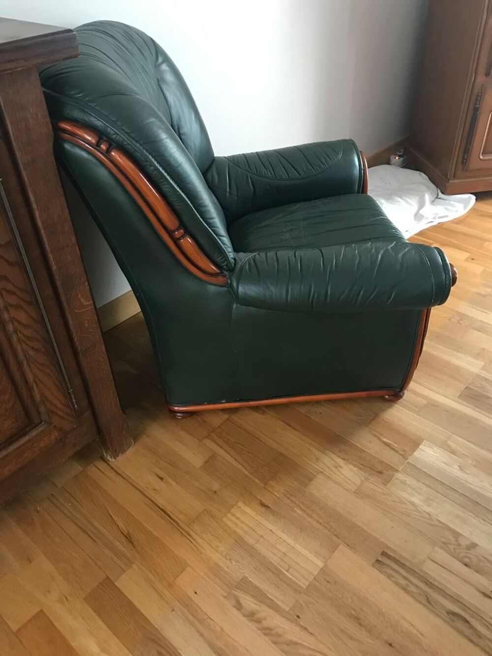 Fauteuils cuir vert Meubles