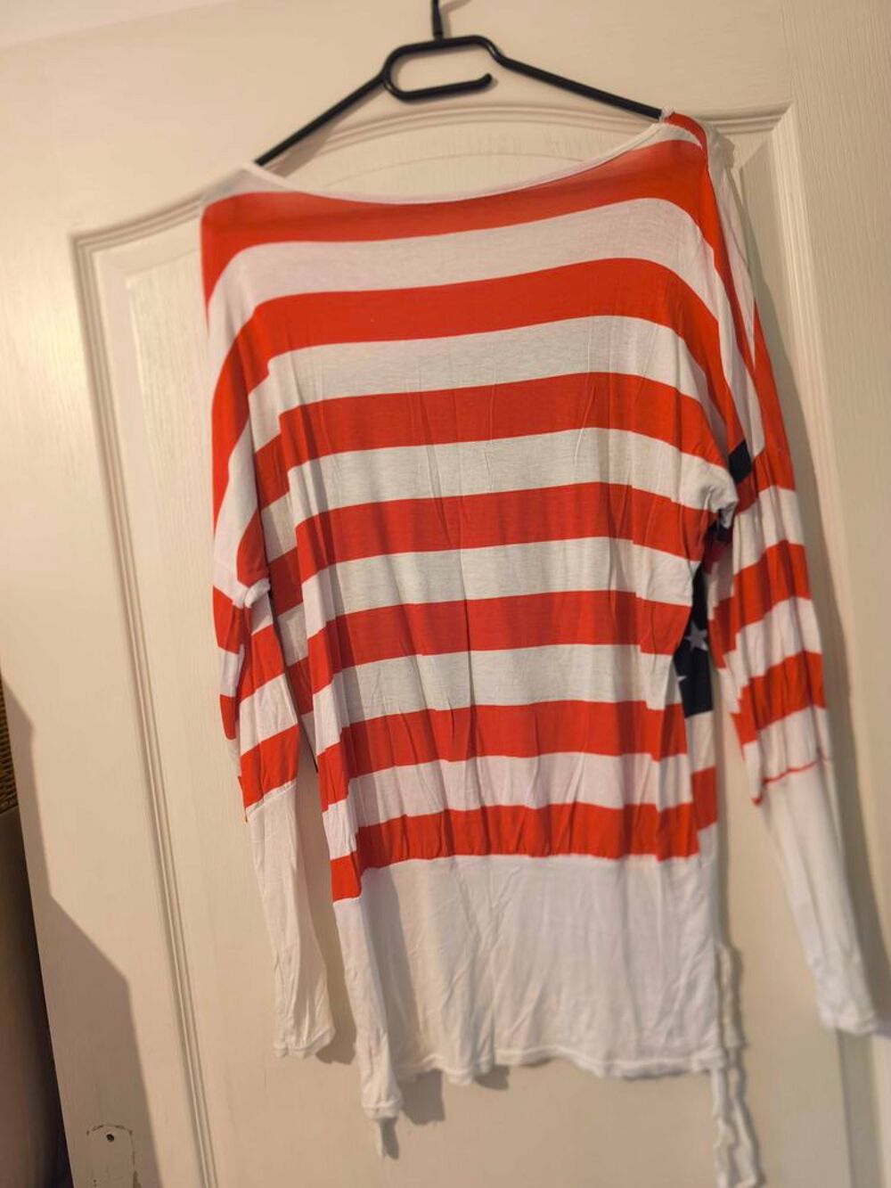 Top / T-shirt manches longues motif Drapeau Am&eacute;ricain (USA) - Style casual / boh&egrave;me Vêtements