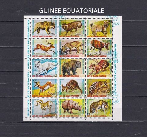Bloc de GUINEE EQUATORIALE avec des ANIMAUX 1 Les Églisottes-et-Chalaures (33)
