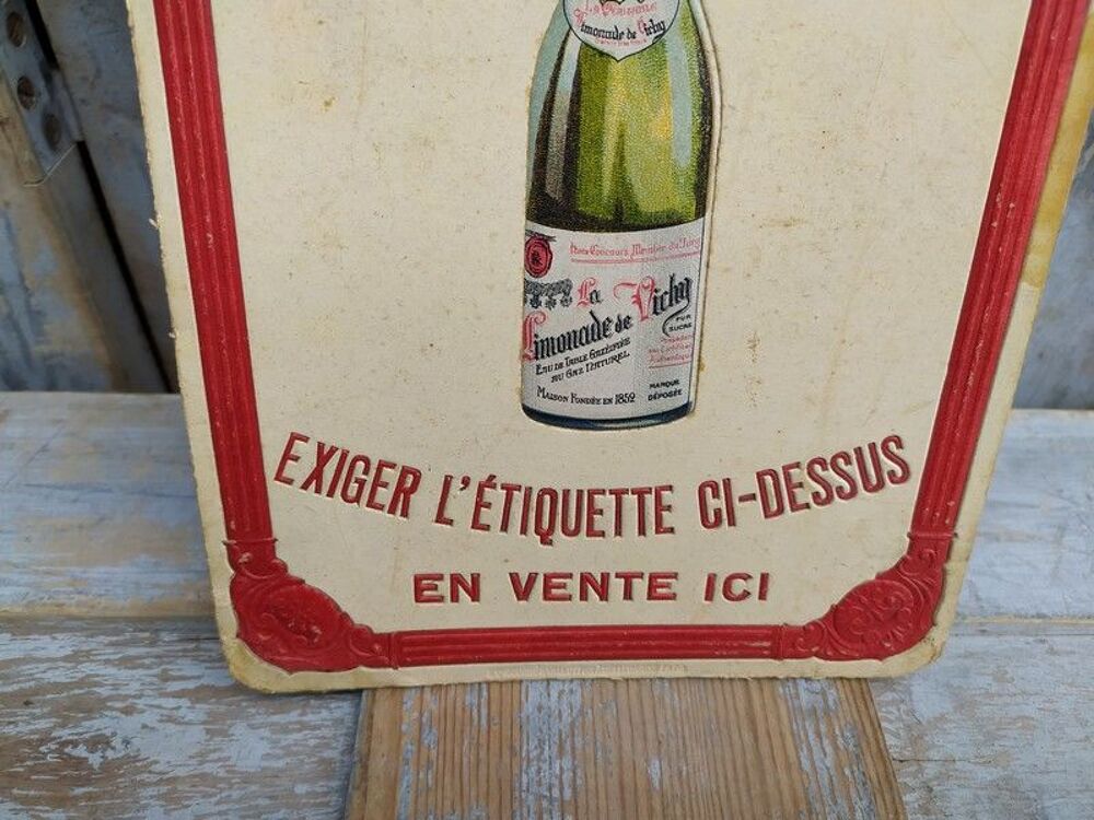 Ancien Carton Publicitaire Limonade de Vichy Bellegarde Ain 