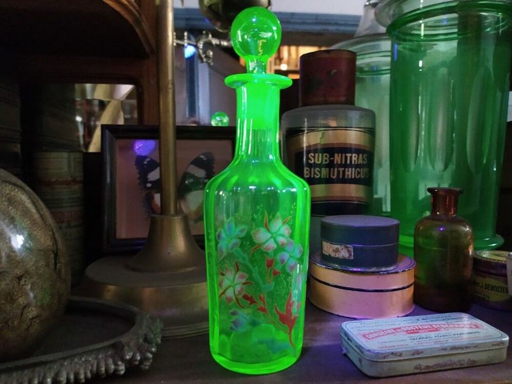 Carafe Ouraline Verre &Eacute;maill&eacute; Legras Art Nouveau 