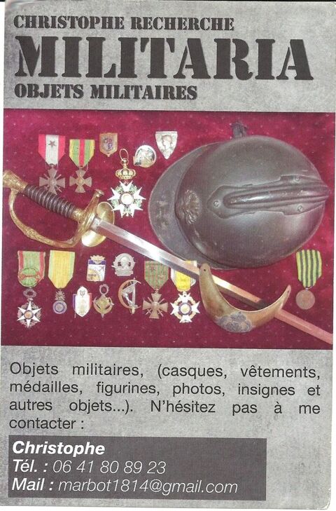 recherche medailles et objets militaires  1000 Castres (81)
