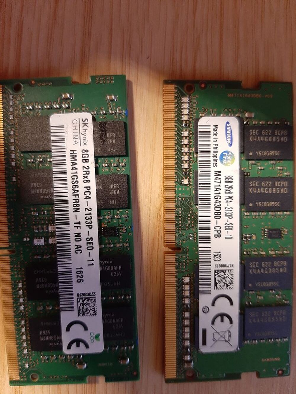RAM DDR4 8GO 2666 des2400 et 2133 POUR PORTABLE LOT ou UNITE Matériel informatique