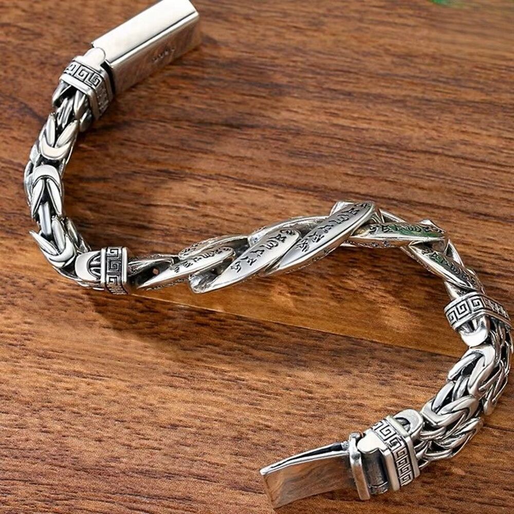 Gourmette Authentique Tibet Argent S- 925 avec Certificat Bijoux et montres
