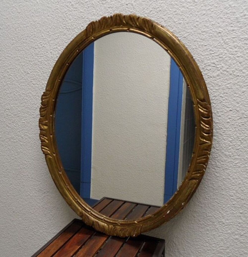 ANCIEN MIROIR OVALE STYLE MONTPARNASSE CIRCA 1950/1960 retro Décoration