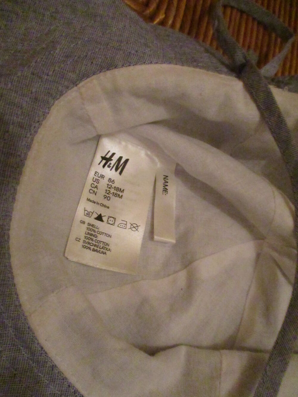 chapeau tissu jeans b&eacute;b&eacute; 86 cm 12/18 mois Vêtements enfants