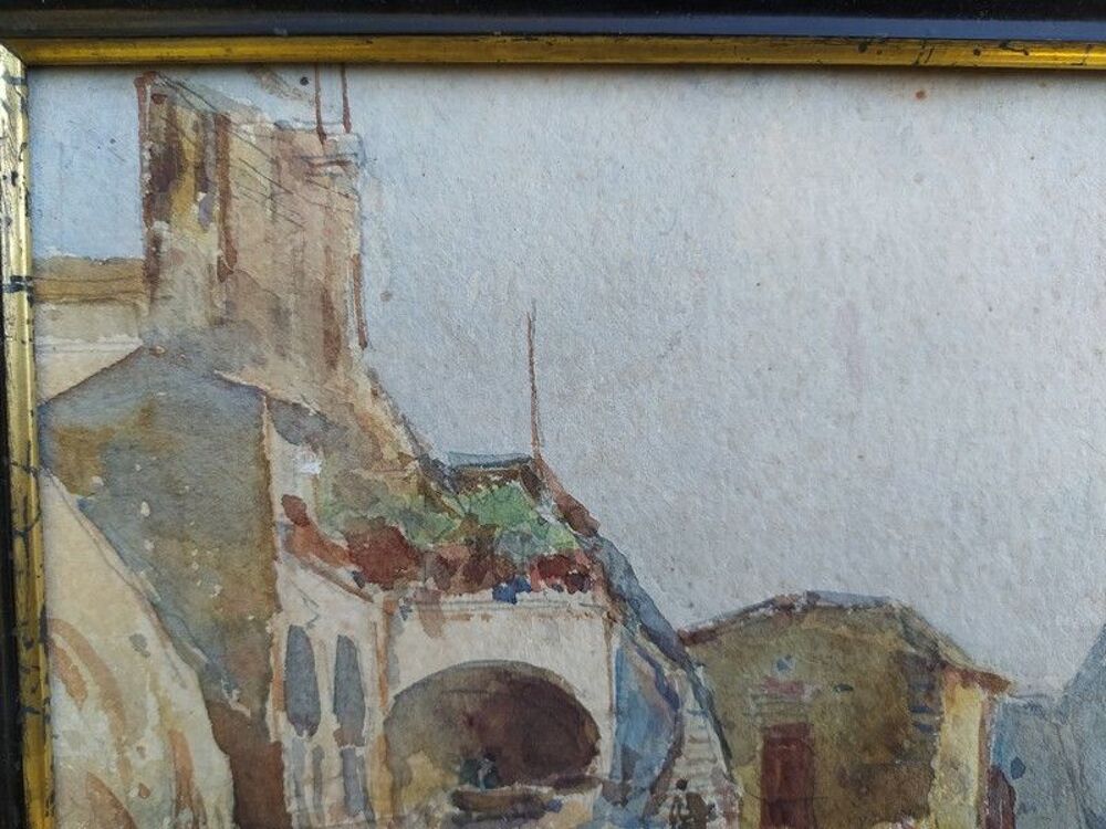 Tableau Aquarelle Marine Faraglioni Capri Naples Italie 